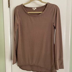 Dylan True Grit Vintage Long Sleeve Tee Brown XS